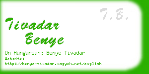 tivadar benye business card